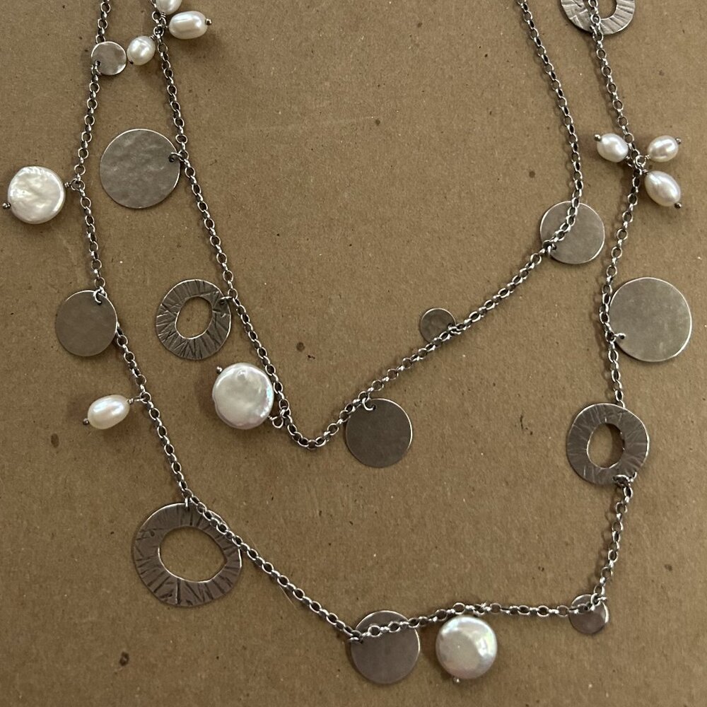 Silpada Sterling Silver 36” Long Pearl of a Girl Necklace N2197